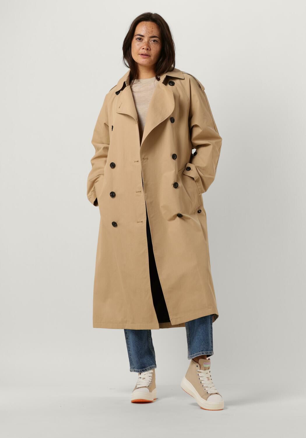 SCOTCH SODA Trenchcoats OVERSIZED CLASSIC TRENCH Sable Omoda