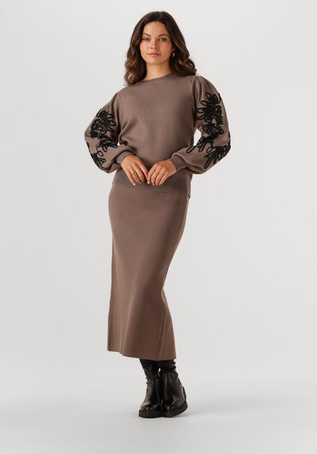 OBJECT Pull OBJJOANA L/S KNIT PULLOVER en marron - large
