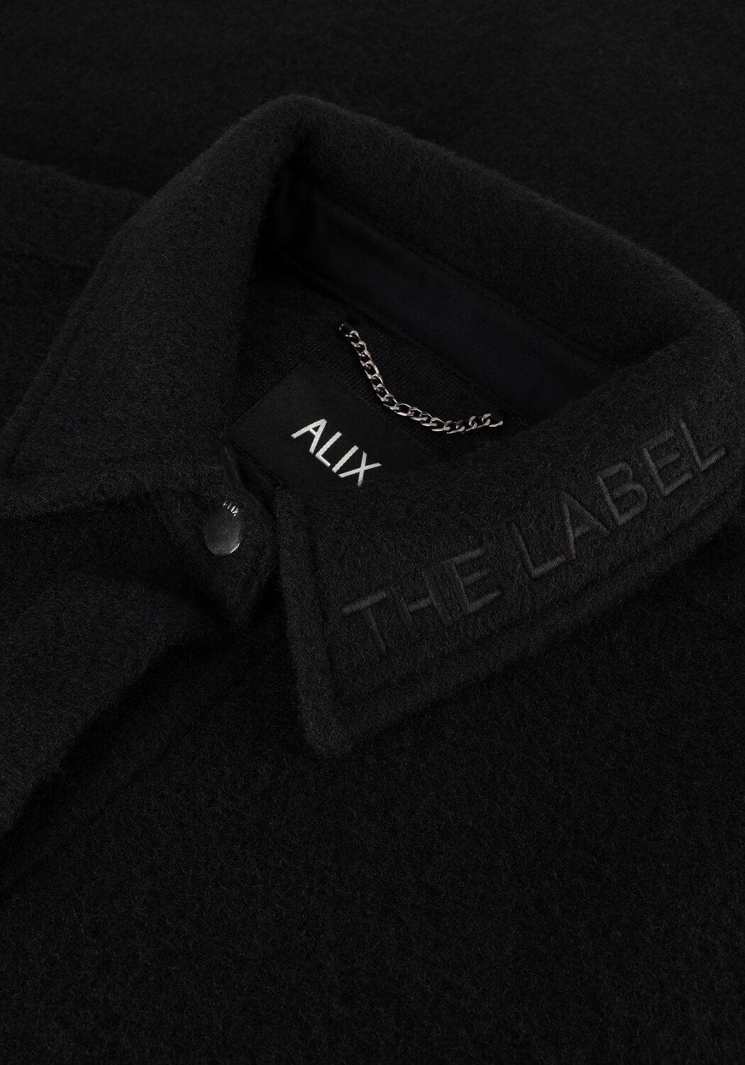 ALIX THE LABEL Manteau LADIES WOVEN LONG FELTED WOOL JACKET en noir - large