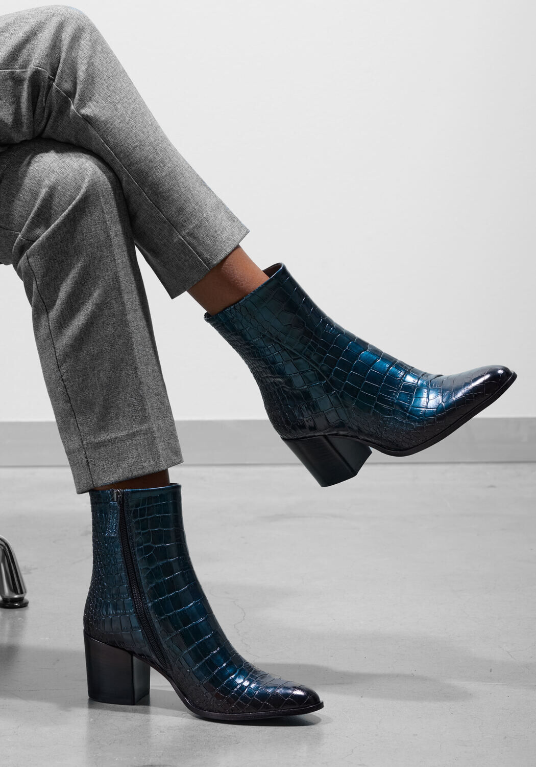 Blauwe STEFANO LAURAN Enkellaarsjes 595-08 - large