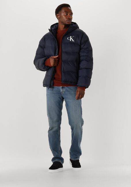 CALVIN KLEIN Veste matelassé LS NYLON MONGRAM PUFFER JKT Bleu foncé - large