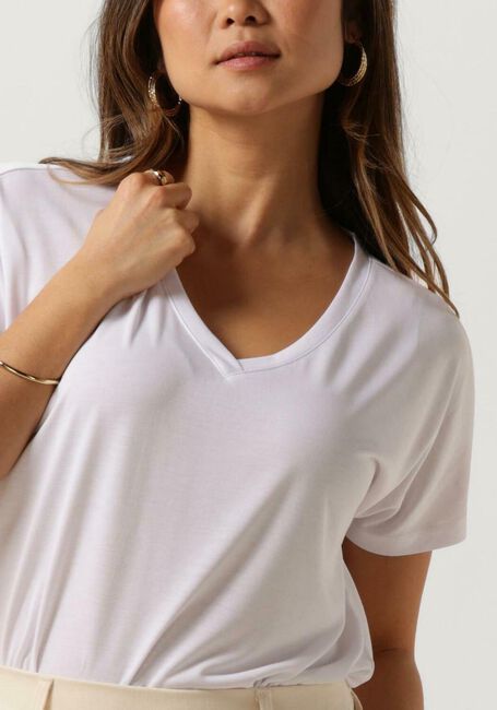 MSCH COPENHAGEN T-shirt MSCHFENYA MODAL V NECK TEE Écru - large