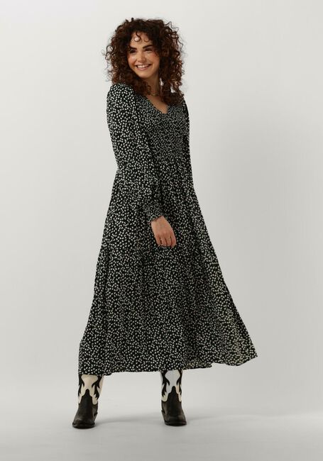 Y.A.S. Robe midi YASDITSY V NECK 3/4 SLEEVE SMOCK DRESS en noir - large
