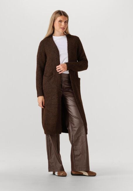 OBJECT Pull OBJMILU LS LO LONG KNIT CARDIGAN en marron - large