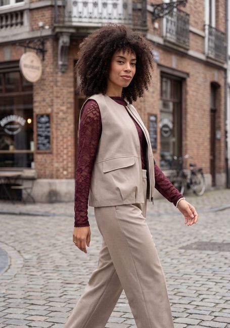 CATWALK JUNKIE Veste sans manches CHECK BODYWARMER en beige - large