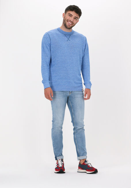 SCOTCH & SODA Pull LIGHTWEIGHT LINEN-BLEND MELANGE CREWNECK PULLOVER en bleu - large