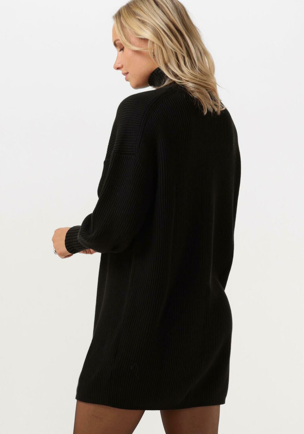 Zwarte CALVIN KLEIN Mini jurk WOVEN LABEL LOOSE SWEATER DRESS Omoda