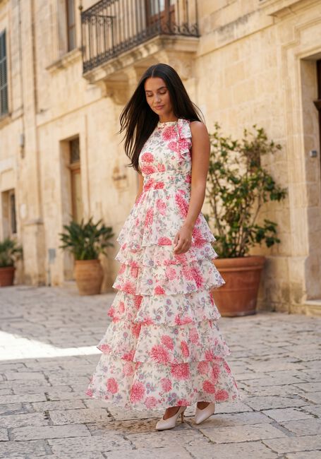 Creme NEO NOIR Maxi jurk MARLI BIG FLOWER DRESS - large