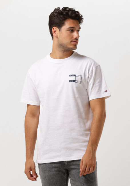 TOMMY JEANS T-shirt TJM TWISTED FLAG TEE en blanc - large