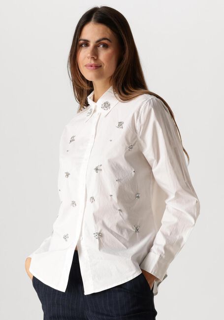 Witte SUMMUM  BLOUSE CRISPY POPLIN DIAMANTS - large