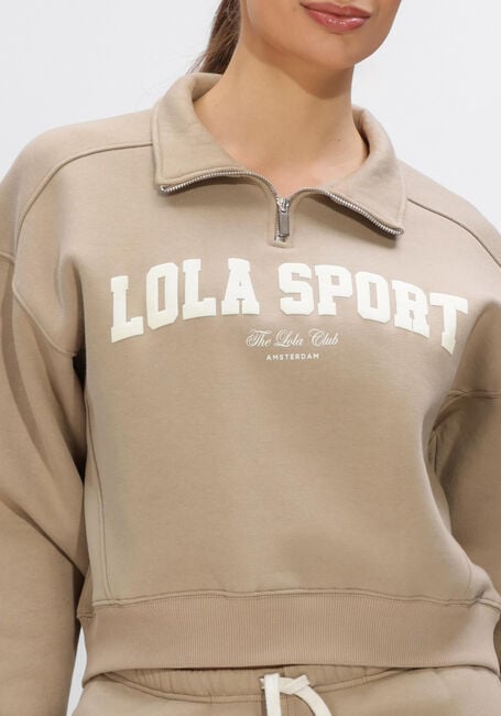 THE LOLA CLUB Pull JAYLA HALF ZIP SWEATER en beige - large