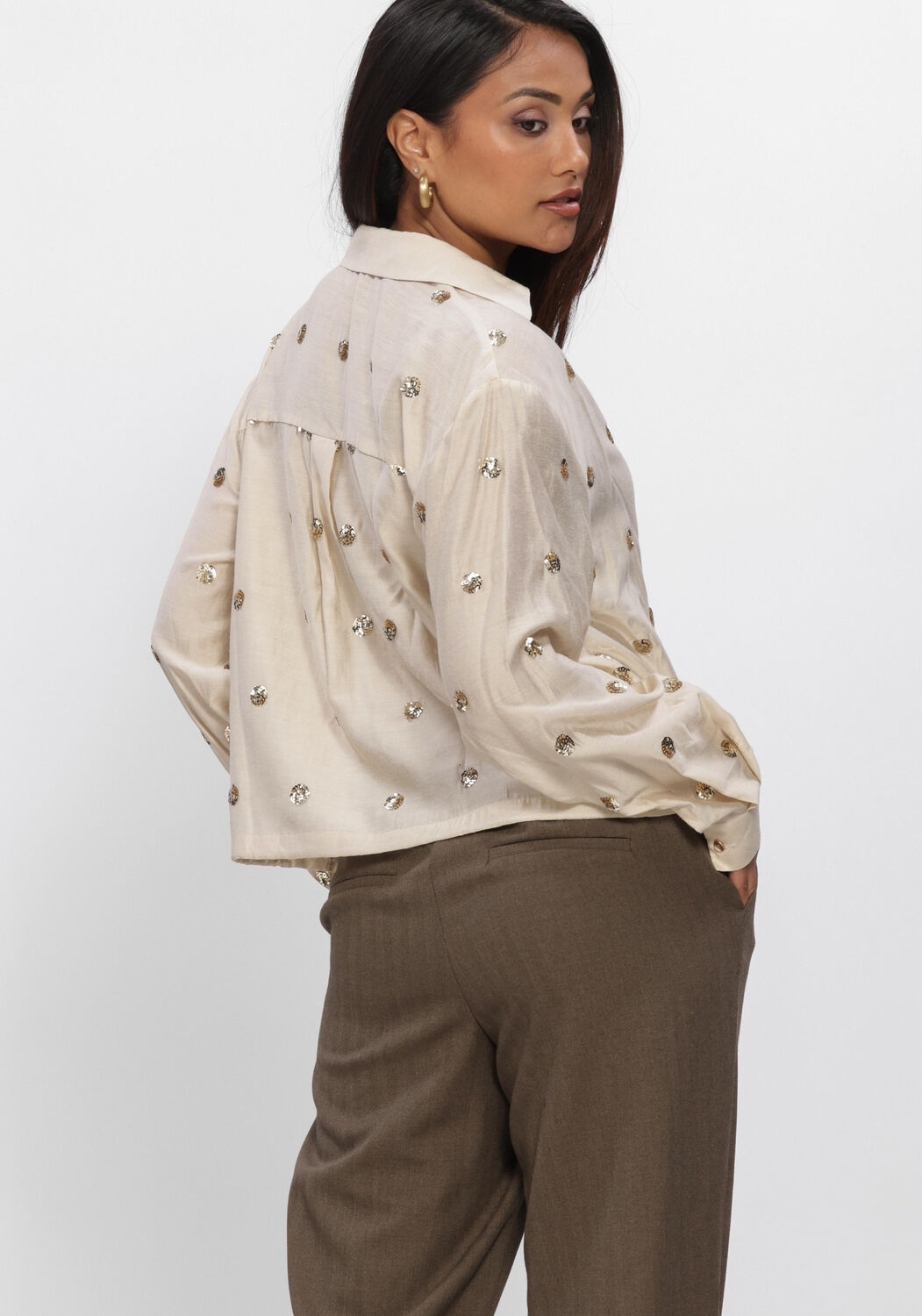 Creme NUKUS  ANIKA BLOUSE PAILLET - large