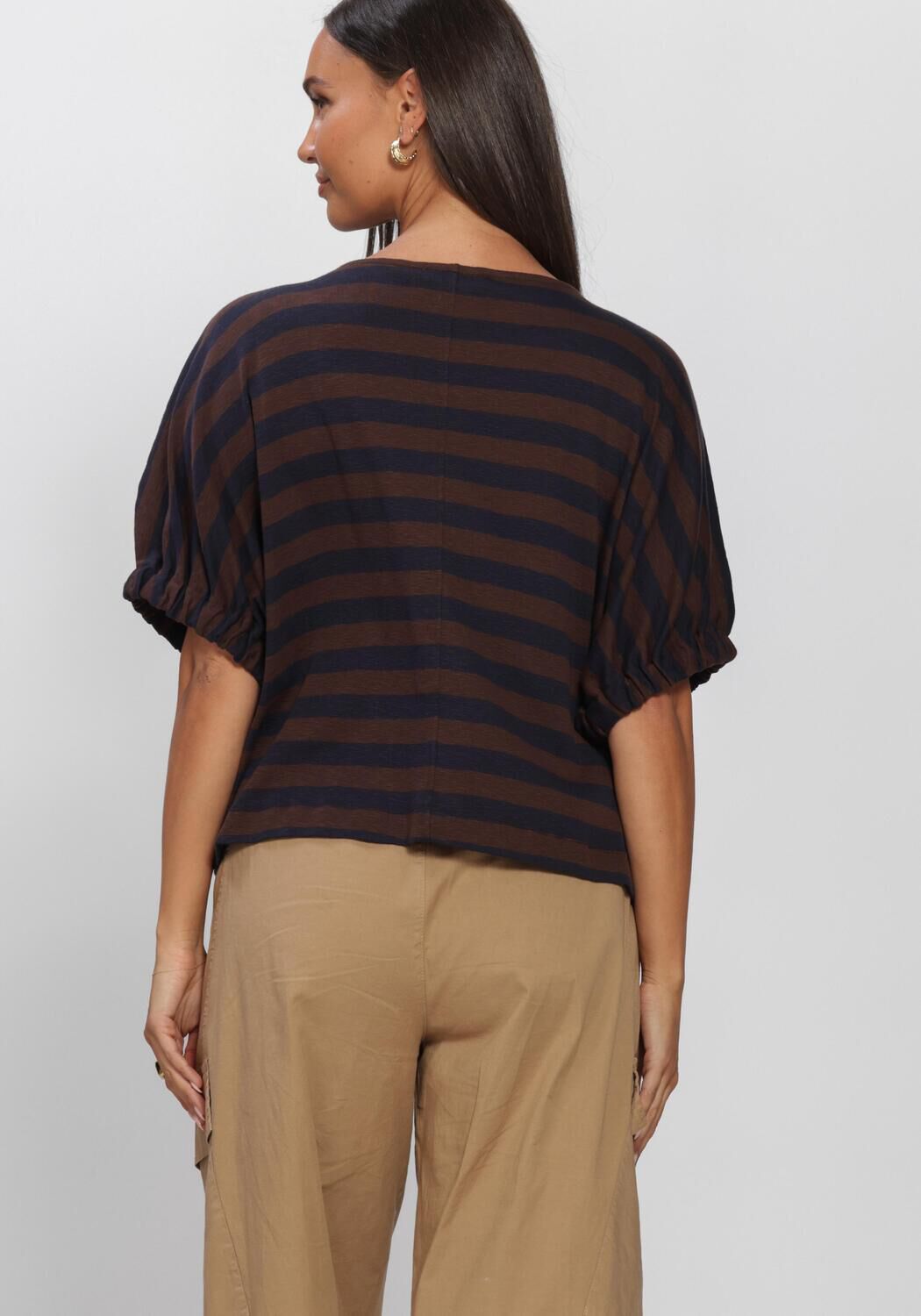 BY-BAR Haut MERLE BIG STRIPE TOP en marron - large