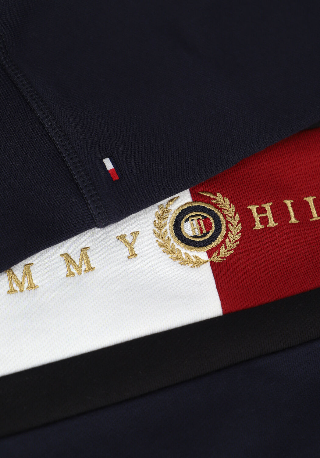 TOMMY HILFIGER Chandail ICON INSERT CREWNECK Bleu fonc&eacute; - large