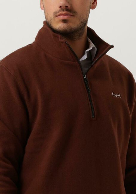 FORÉT Pull MOTION HALF ZIP en marron - large