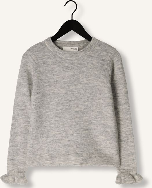 Lichtgrijze SELECTED WOMEN Trui SLFLULU LS KNIT FRILL CUFF O-NECK Lichtgrijze SELECTED WOMEN Trui SLFLULU LS KNIT FRILL CUFF O-NECK - large
