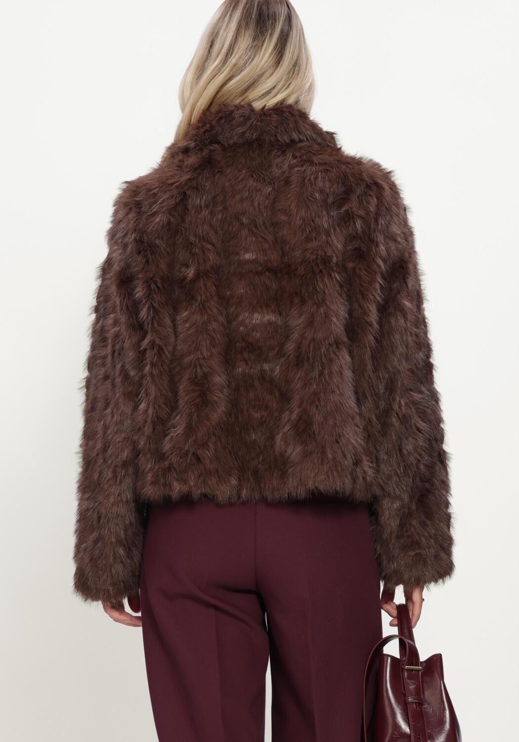 SUMMUM Manteau en fausse fourrure JACKET SOFT FAUX FUR en marron - large