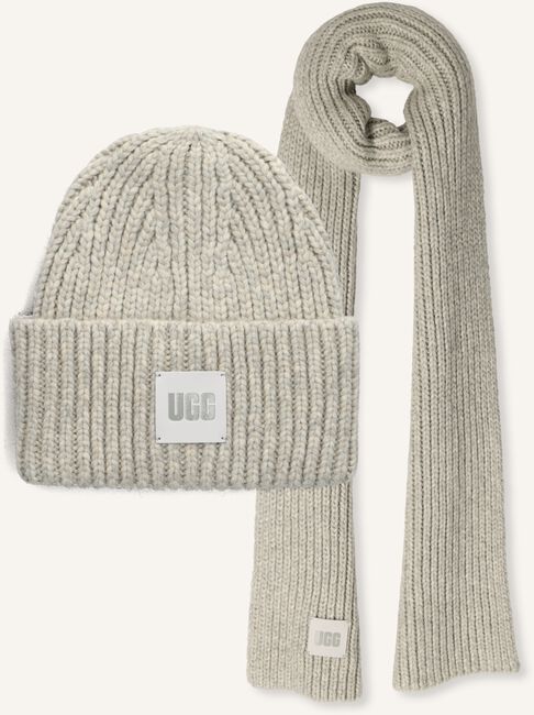 Lichtgrijze UGG Muts CHUNKY RIB KNIT SET Lichtgrijze UGG Muts CHUNKY RIB KNIT SET - large