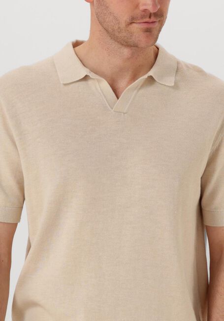 Beige SELECTED HOMME Polo SLHMATTIS SS KNIT SUN OPEN POLO NOOS - large