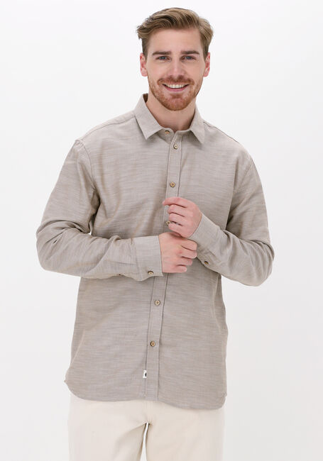 ANERKJENDT Chemise décontracté AKKONRAD STRUCTURE SHIRT en beige - large