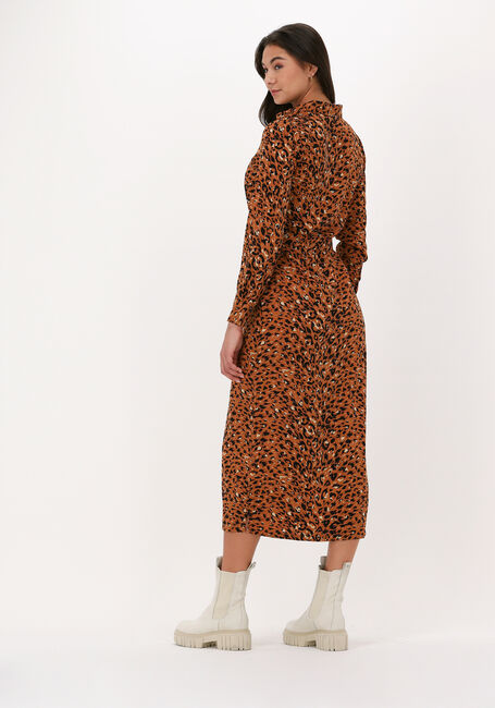 Bruine ANOTHER LABEL Midi jurk ADELEIDE DRESS L/S - large