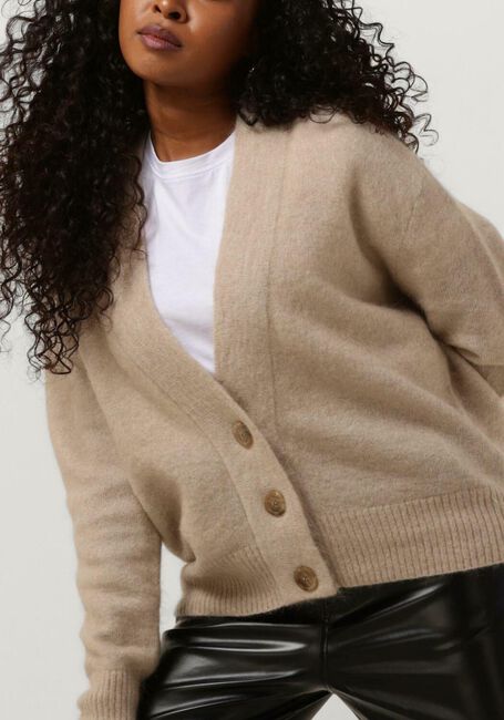SECOND FEMALE Gilet BROOKLYN KNIT CARDIGAN en beige - large