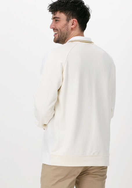 Witte FRED PERRY Sweater SWEATSHIRT PANEL POLO SHIRT - large