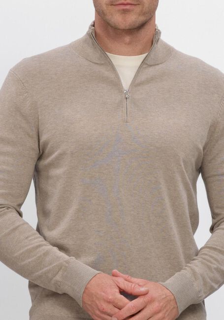 Beige PROFUOMO Trui HALF ZIP LUXURY BASIC - large