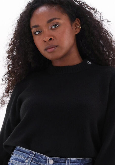 CALVIN KLEIN Pull FLUFFY WIDE OPEN SLEEVES SWEATER en noir - large