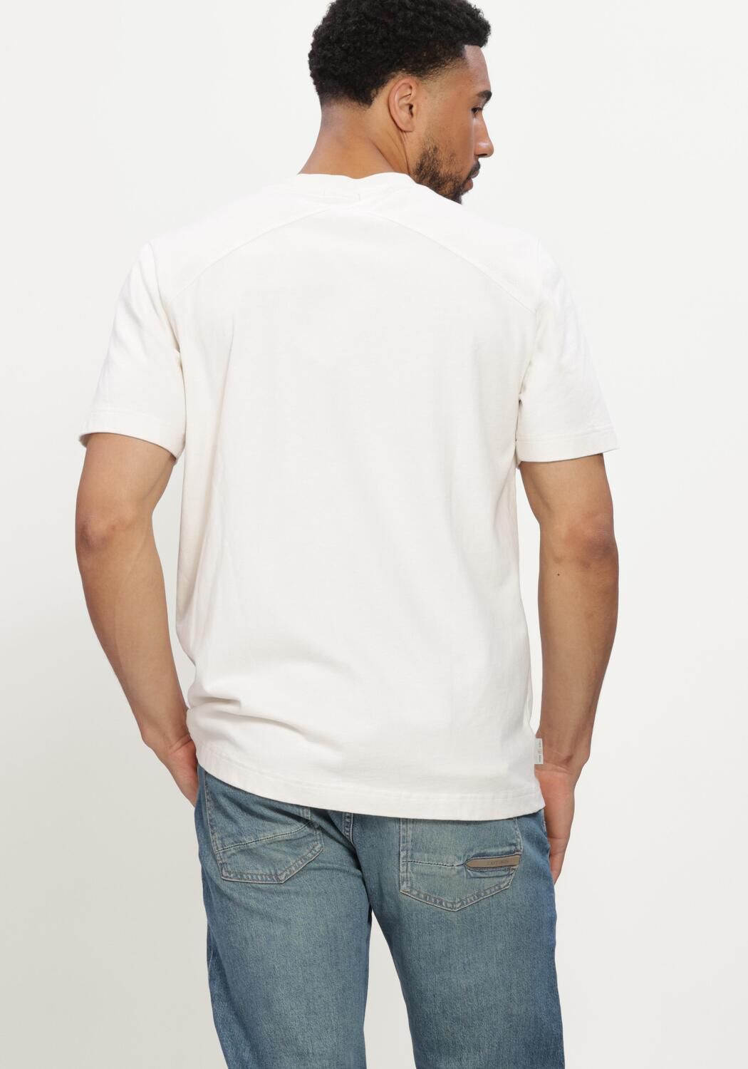 CAST IRON T-shirt SHORT SLEEVE R-NECK REGULAR FIT PEACHED JERSEY Blanc - large