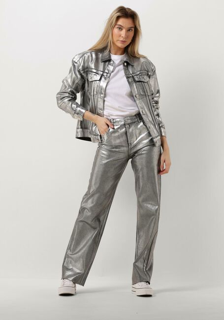 Zilveren ALIX THE LABEL Skinny jeans LADIES WOVEN SILVER DENIM PANTS Zilveren ALIX THE LABEL Skinny jeans LADIES WOVEN SILVER DENIM PANTS - large