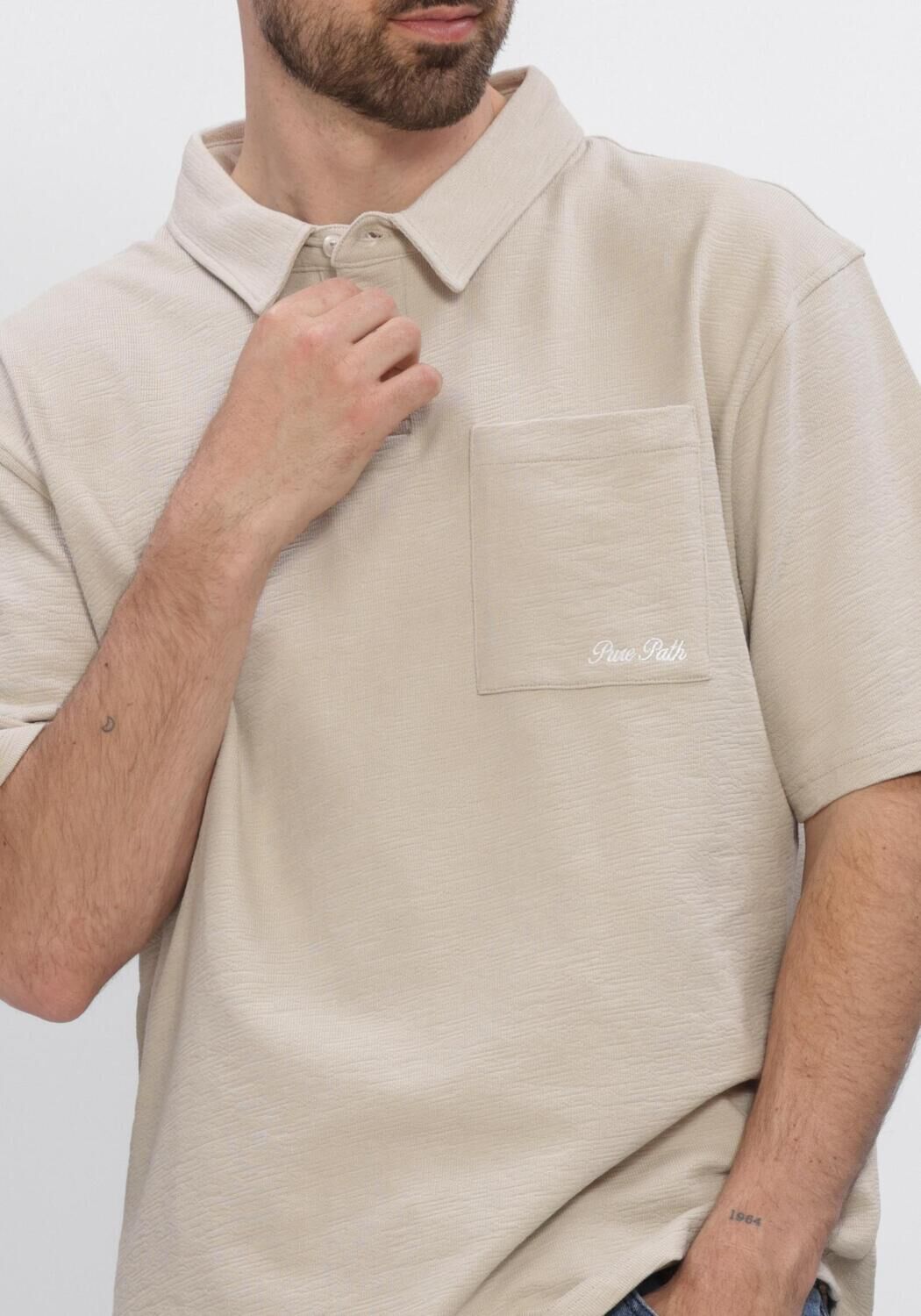 PURE PATH Polo STRUCTURED POLO en beige - large