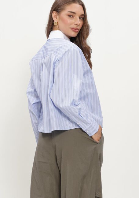Lichtblauwe NEO NOIR Top DELFIA STRIPE SHIRT - large
