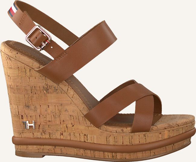 Cognac TOMMY HILFIGER Sandalen CORPORATE WEDGE Cognac TOMMY HILFIGER Sandalen CORPORATE WEDGE - large