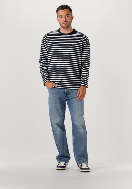 TOMMY JEANS TJM REG SFLAG BRETON STRIPE LS Polos & T-Shirts en bleu - large