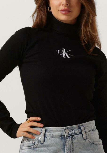 CALVIN KLEIN Col roulé MONOLOGO RIB ROLL NECK en noir - large