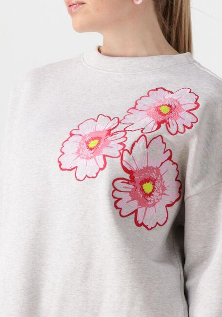 POM AMSTERDAM Pull FLORAL GREY MELANGE Gris clair - large