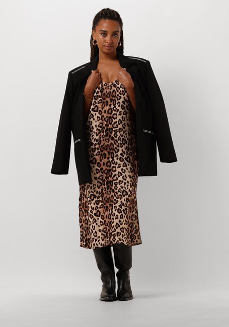 Bruine ALIX THE LABEL Midi jurk LADIES WOVEN TWILL LEOPARD CAMISOL DRESS - large