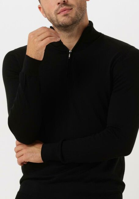 PROFUOMO Col roulé PULLOVER HALFZIP en noir - large