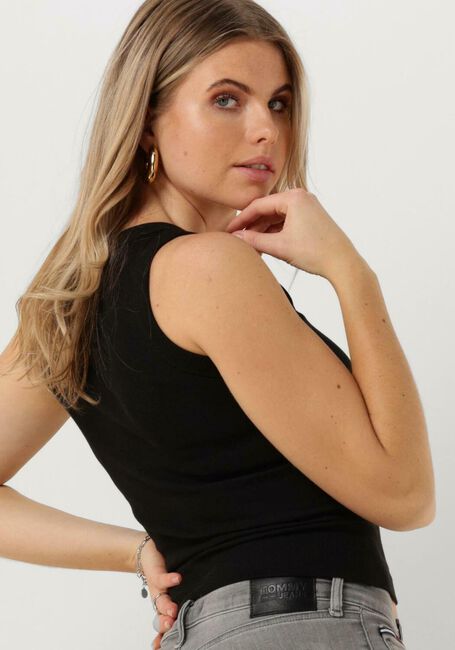 CALVIN KLEIN Haut WOVEN LABEL RIB TANK TOP en noir - large