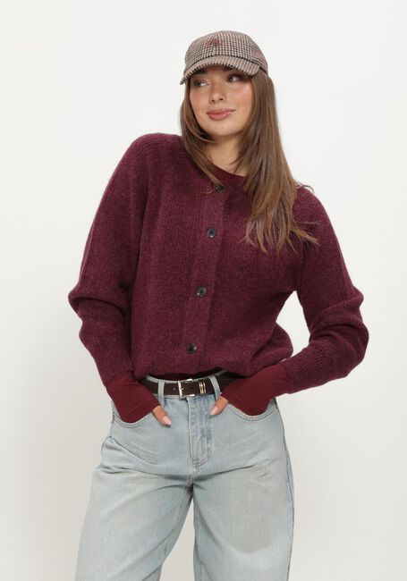 Bordeaux SELECTED WOMEN Trui SLFLULU LS KNIT SHORT CARDIGAN - large