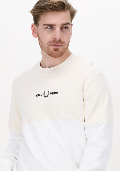 Witte FRED PERRY Sweater COLOURBLOCK SWEATSHIRT - large