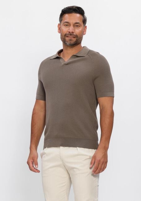 Beige PROFUOMO Polo POLO OPEN COLLAR RIB - large