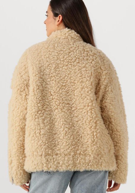 Beige ALIX THE LABEL Teddy jas LADIES WOVEN TEDDY COAT - large