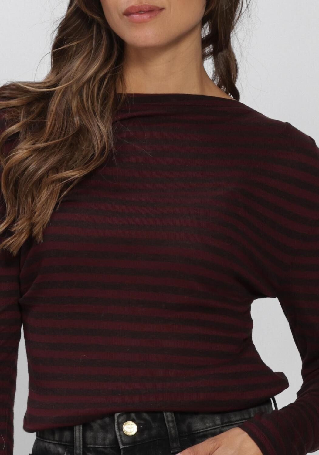 BY-BAR Haut LEYA MELANGE STRIPE TOP Bordeaux - large