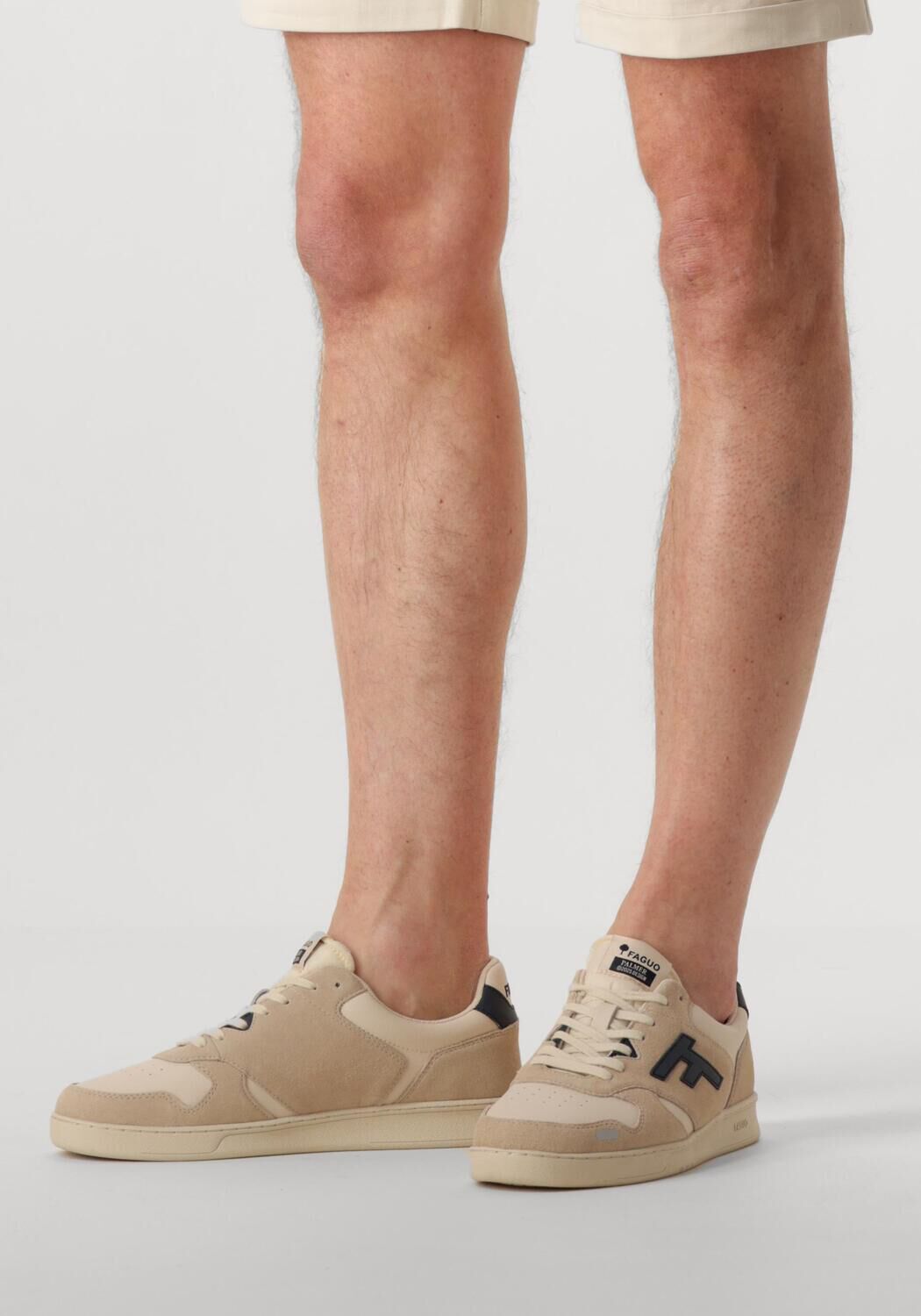 FAGUO Baskets basses PALMER LEATHER en beige - large