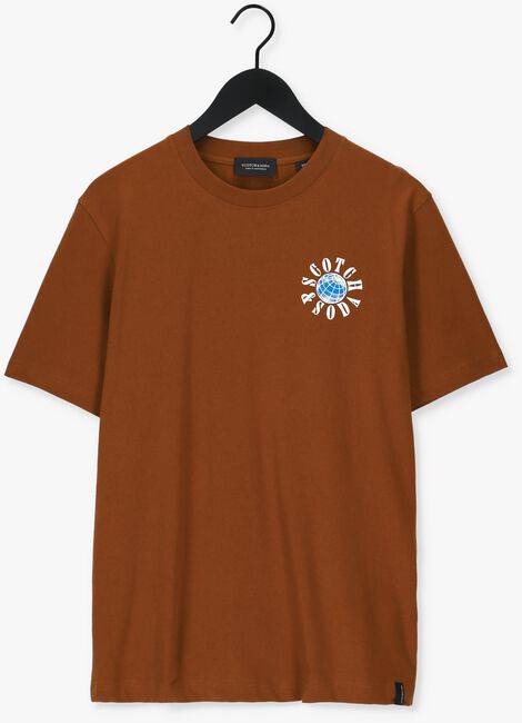 SCOTCH & SODA T-shirt GRAPHIC LOGO REGULAR FIT T-SHI en marron - large