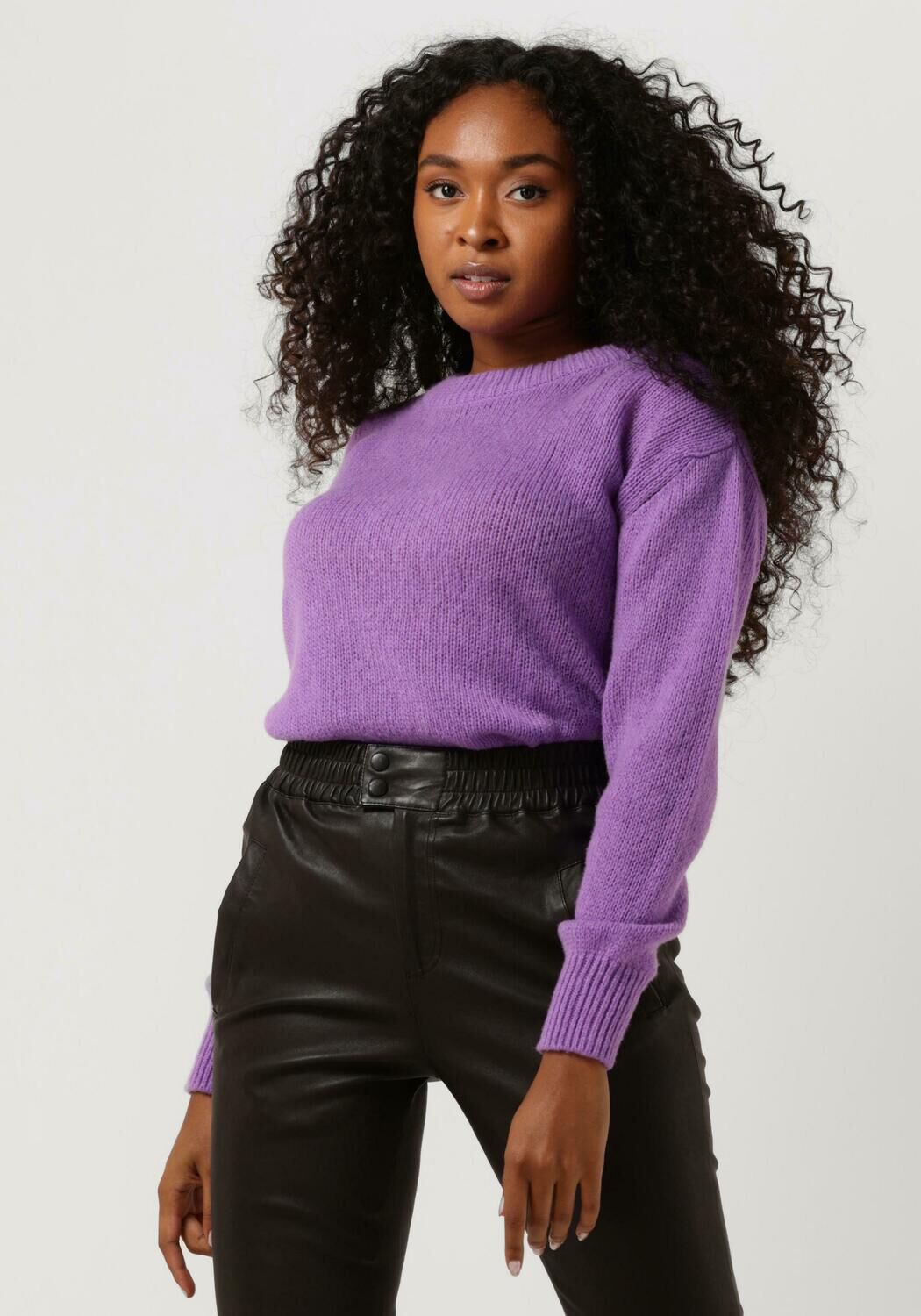 Paarse VANESSA BRUNO Trui VINCA PULL COL MONTANT Omoda