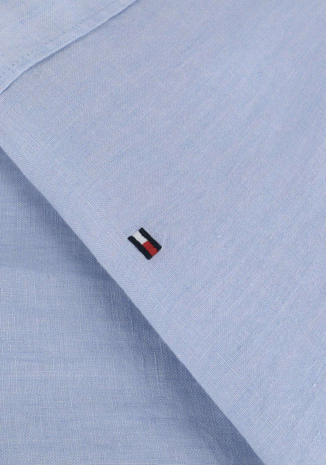 Lichtblauwe TOMMY HILFIGER Casual overhemd PIGMENT DYED LINEN RF SHIRT - large