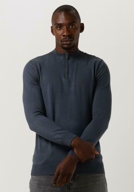 PUREWHITE Pull SEASONAL ESENTIAL HALF ZIP en bleu - large